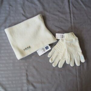 GapKids Girls Winter White Fleece Gaiter & Gloves - Size Medium - NWT